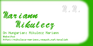 mariann mikulecz business card